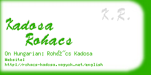 kadosa rohacs business card